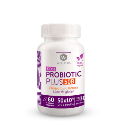 Probiotic Plus 50B, 60 cápsulas marca Wellplus