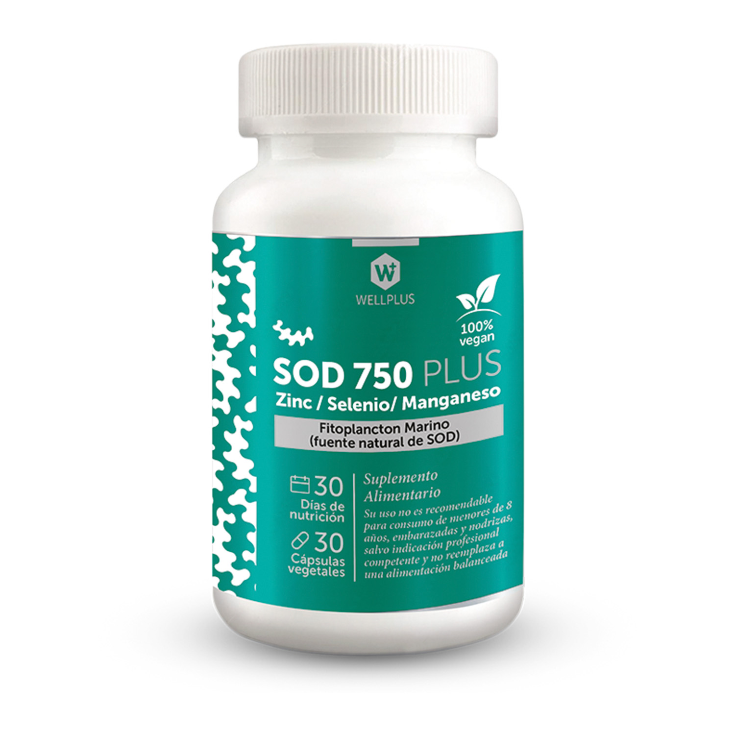 SOD 750 Plus, 30 cápsulas marca Wellplus